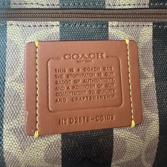 coach Large City Tote Bag In Signature Canvas With Stripe cbi03 - Picture 7 of 8